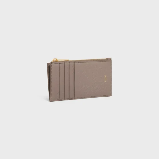 ZIPPED COMPACT CARD HOLDER ESSENTIALS in Grained Calfskin