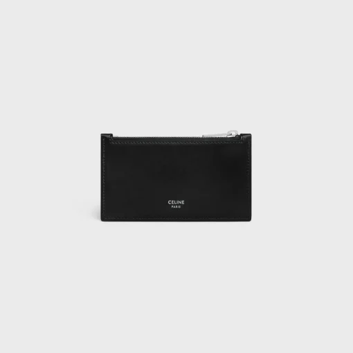 Zipped Compact Card Holder TRIOMPHE CANVAS & CALFSKIN BEIGE