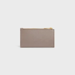 ZIPPED COMPACT CARD HOLDER ESSENTIALS in Grained Calfskin