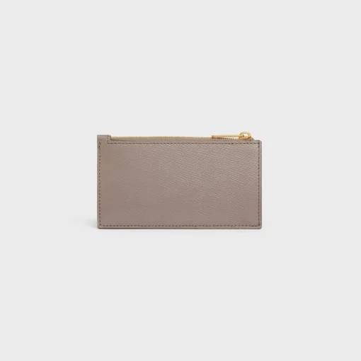 ZIPPED COMPACT CARD HOLDER ESSENTIALS in Grained Calfskin